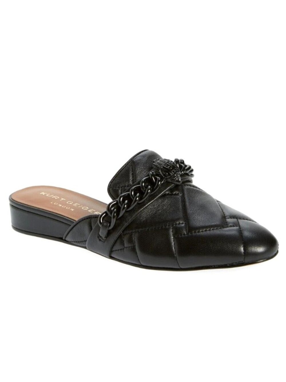 KURT GEIGER Womens Soho Drench Mule Flats Sandals Black Leather EU 36.5 / US 6.5